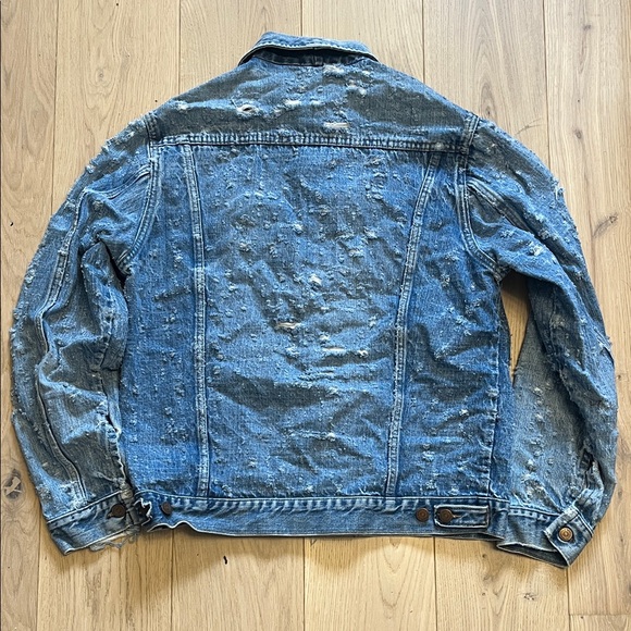 Men's Distressed Denim Jacket - Picture 2 of 2